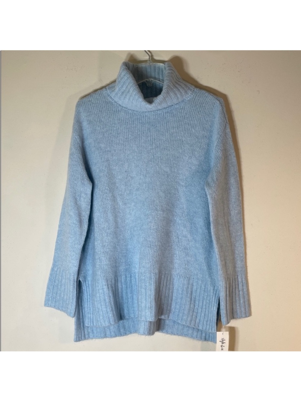 Style & Co. Boho Soft Blue Cowl Neck Sweater. Medium. NWT.